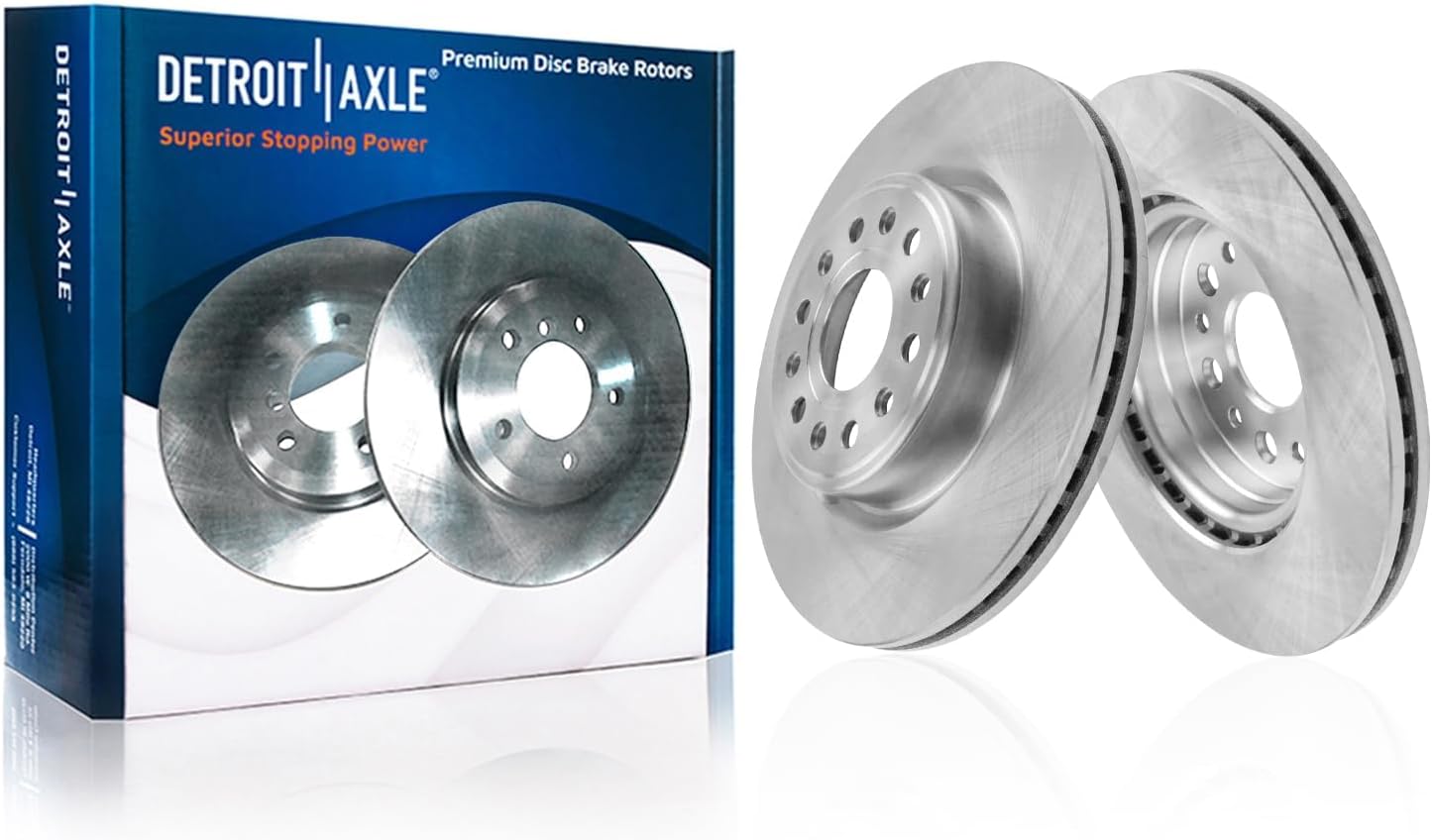 Detroit Axle - Brake Kit for 2019-2025 Ram 1500 Disc Brake Rotors Ceramic Brakes Pads with Hardware 2020 2021 2022 2023 2024 Replacement : 14.88' inch Front and 14.76' inch Rear Rotor