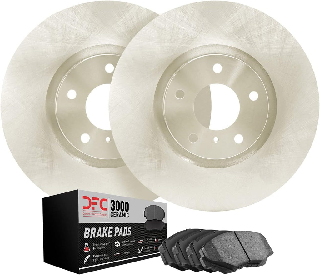 Dynamic Friction Company Front Brakes and Rotors|BlankBrake Rotors| Front 3000 Ceramic Brake Pads and Rotors Kit| Automotive Replacement Brake Kits
