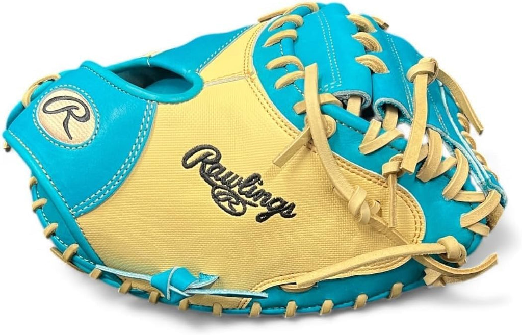 Rawlings Heart of the Hide Speed Shell Baseball Glove – Teal/Blonde – First Base Mitt & Catcher's Mitt – Pro HOH Leather – Lightweight – RHT & LHT Available