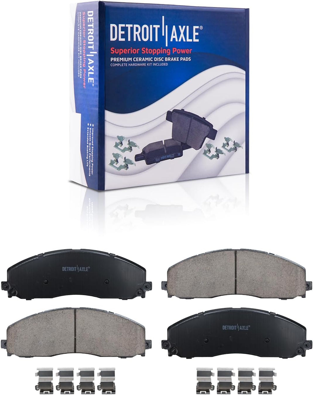 Detroit Axle - 8pc RWD Brake Kit for 2012-2022 Ford F-250 Super Duty 2013-2022 F-350 Super Duty Disc Brake Rotors Ceramic Brakes Pads Replacement : 14.29' inch Front and Rear Rotors