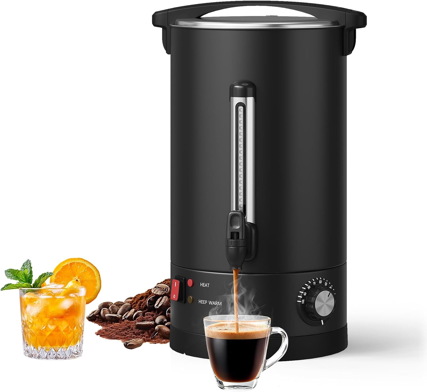 100 Cups Coffee Maker - 14 L/3.8 Gallon Double Wall Commercial Coffee Urn, Stainless Steel Coffee Dispenser Electric Hot Water Urn, Large Capacity Hot Coffee Dispenser for Meeting Wedding Catering