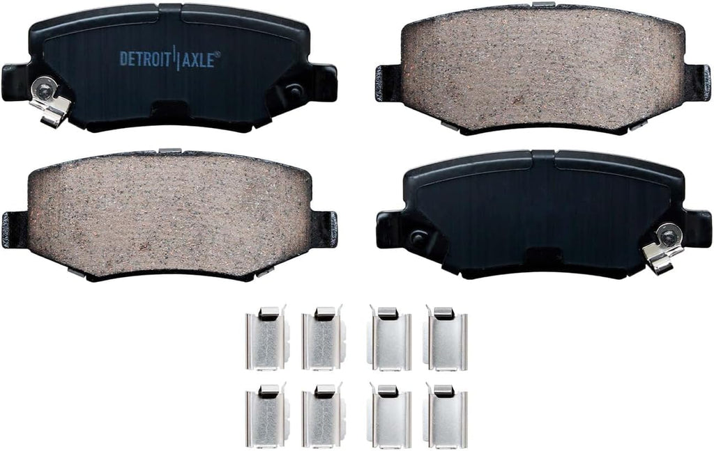 Detroit Axle - Rear Brake Kit for 2007-2017 Jeep Wrangler 2018 Wrangler JK Brake Rotors Ceramic Brakes Pads 2008 2009 2010 2011 2012 2013 2014 2015 2016 Replacement : 12.44' inch Rotors