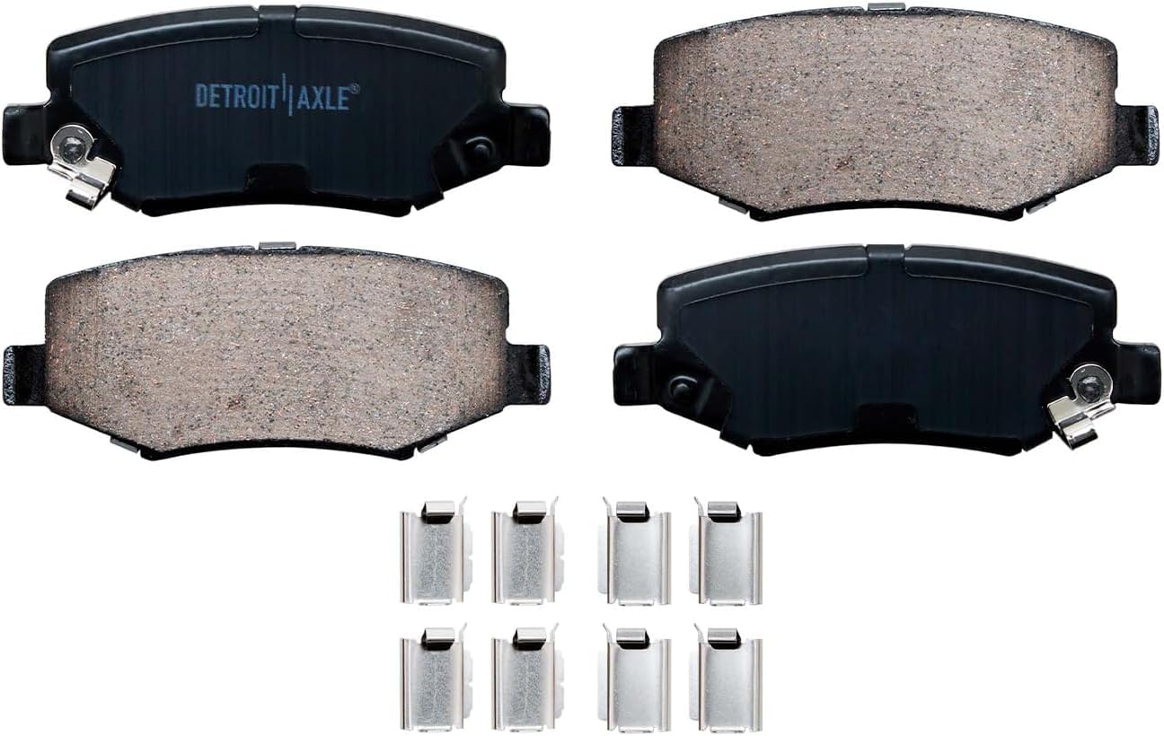 Detroit Axle - Rear Brake Kit for 2007-2017 Jeep Wrangler 2018 Wrangler JK Brake Rotors Ceramic Brakes Pads 2008 2009 2010 2011 2012 2013 2014 2015 2016 Replacement : 12.44' inch Rotors