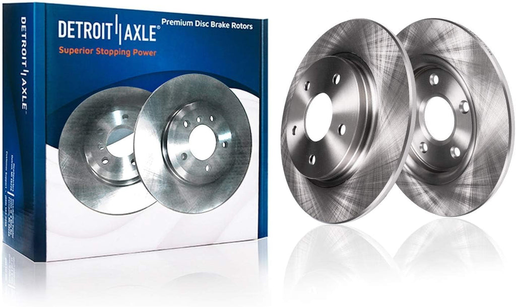 Detroit Axle - Brake Kit for 2015 2016 2017 2018 2019 2020 Ford Mustang, Disc Brake Rotors Ceramic Brakes Pads with Hardware Replacement : 12.60' inch Front and 12.60' inch Rear Rotors