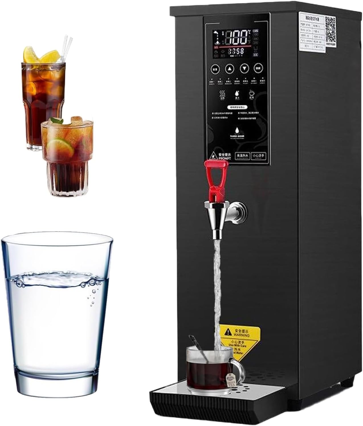 Commercial Water Boiler 5 Gallon, Hot Water Dispenser Countertop, 25L 3000W Hot Water Dispenser for Home, Office, LCD Touch Screen,Black