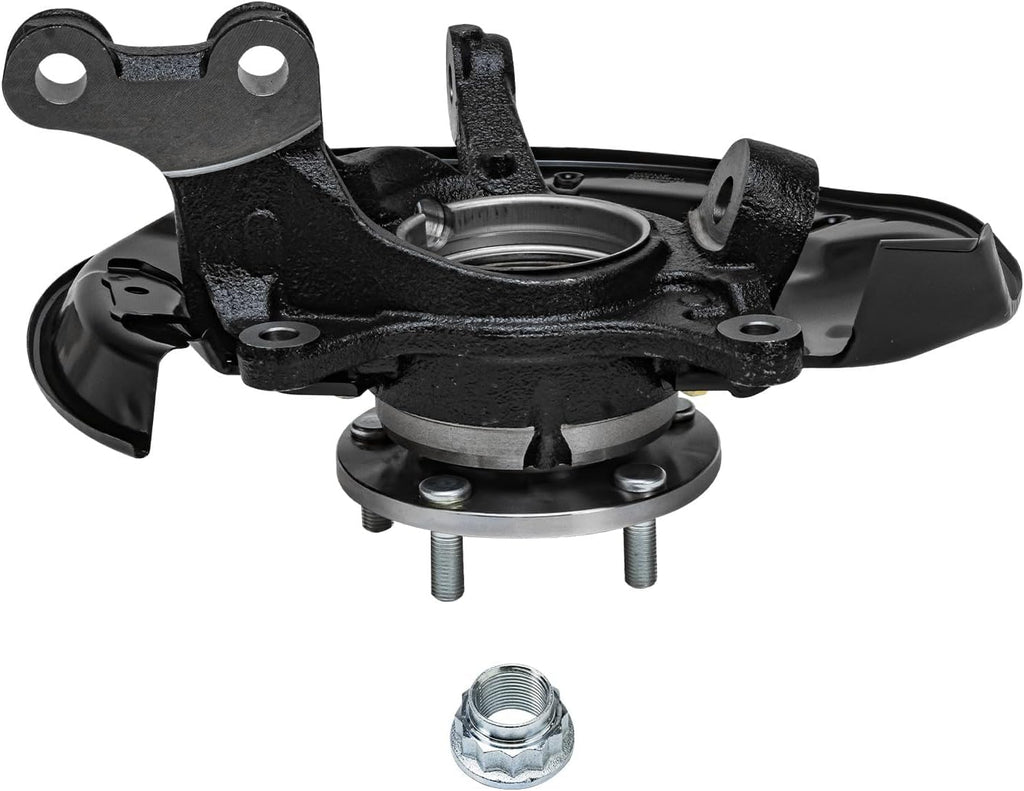 Detroit Axle - Front Brake Kit for Lexus RX350 RX450h Toyota Highlander, Steering Knuckles & Wheel Bearing Hubs Drilled & Slotted Brake Rotors Ceramic Brake Pads Disc Brake Calipers Replacement