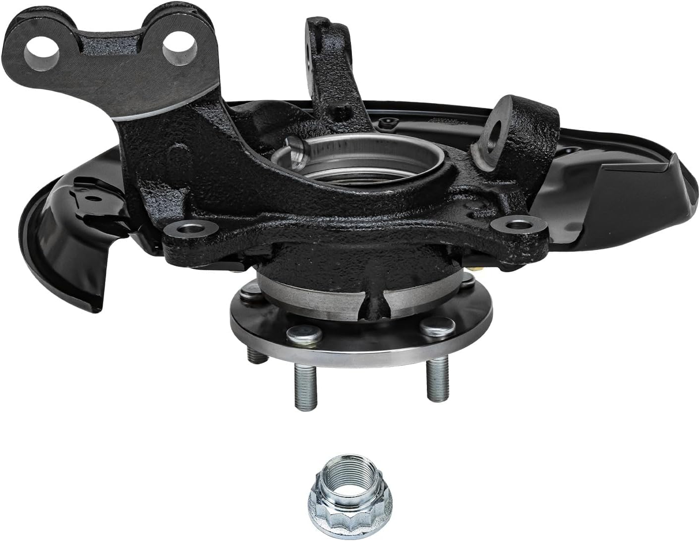 Detroit Axle - Front Brake Kit for Lexus RX350 RX450h Toyota Highlander, Steering Knuckles & Wheel Bearing Hubs Drilled & Slotted Brake Rotors Ceramic Brake Pads Disc Brake Calipers Replacement