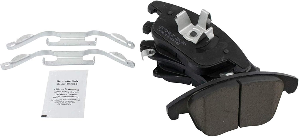 TRQ Front Brake Pad and Rotor Set Ceramic Vented Rotors Compatible with 2017-2018 Lincoln MKZ
