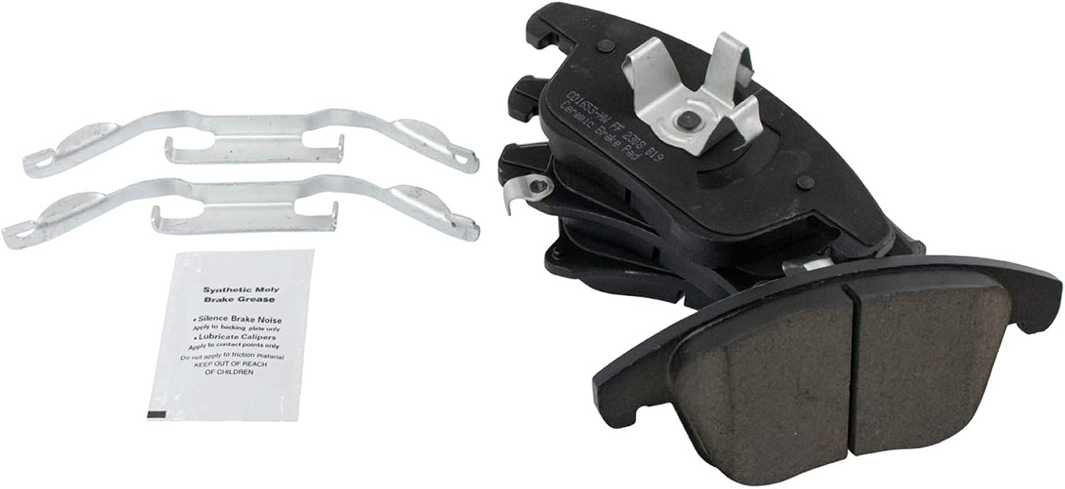 TRQ Front Brake Pad and Rotor Set Ceramic Vented Rotors Compatible with 2017-2018 Lincoln MKZ