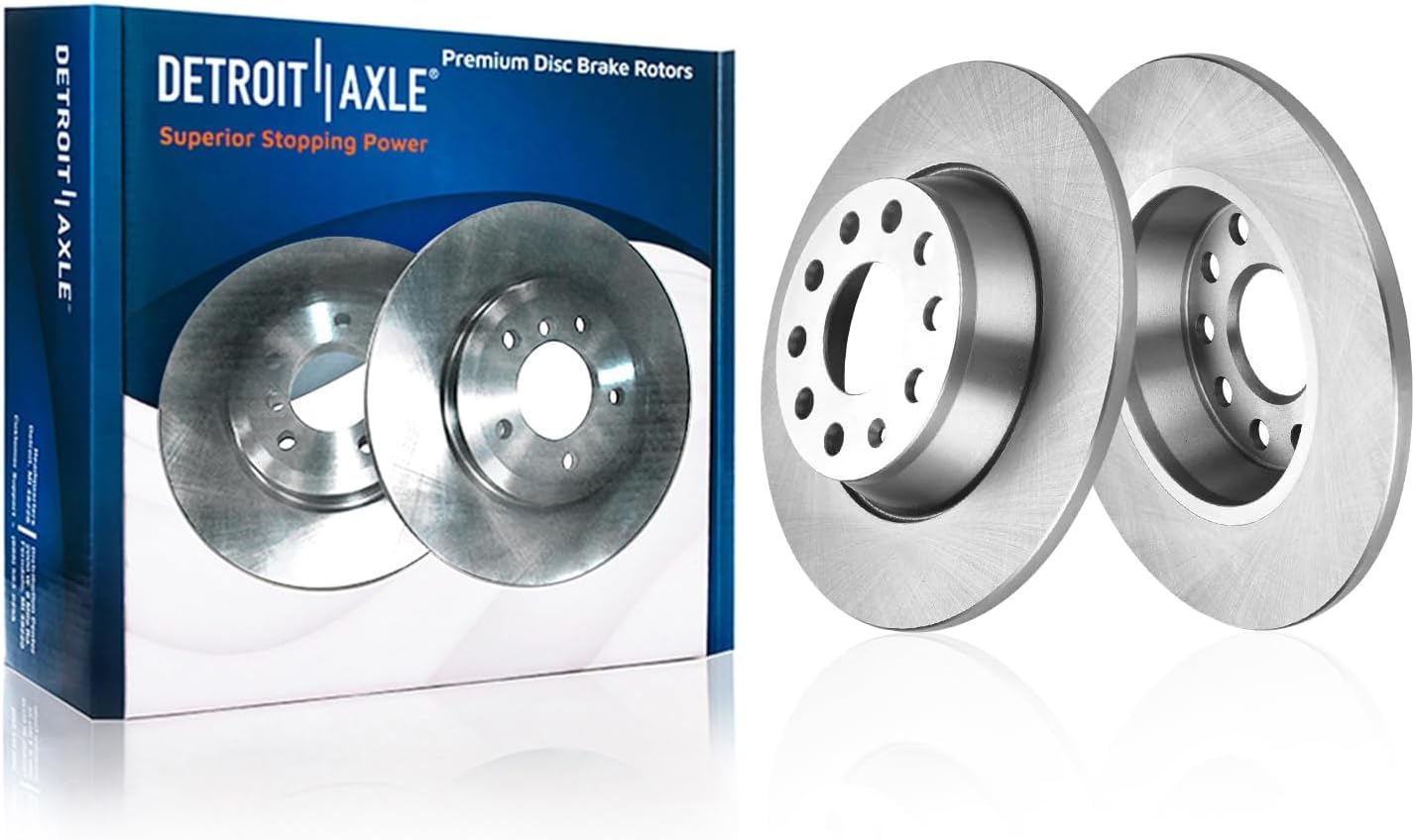 Detroit Axle - Brake Kit for Volkswagen 2010 Jetta 2009-2011 Eos 2009-2010 Audi A3 Quattro Disc Brake Rotors Ceramic Brakes Pads Replacement : 11.34' inch Front and 11.10' inch Rear Rotors