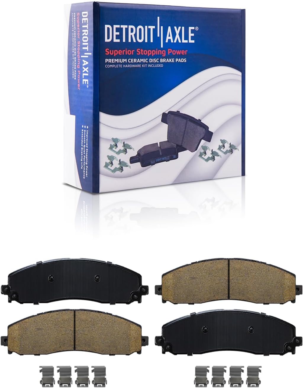 Detroit Axle - SRW Brake Kit for Ford 2012-2022 F-250 2013-2022 F-350 Super Duty Disc Brake Rotors Ceramic Brakes Pads 2014 2015 2016 2017 2018 2019 2020 2021 Replacement : 14.29' inch Rotor