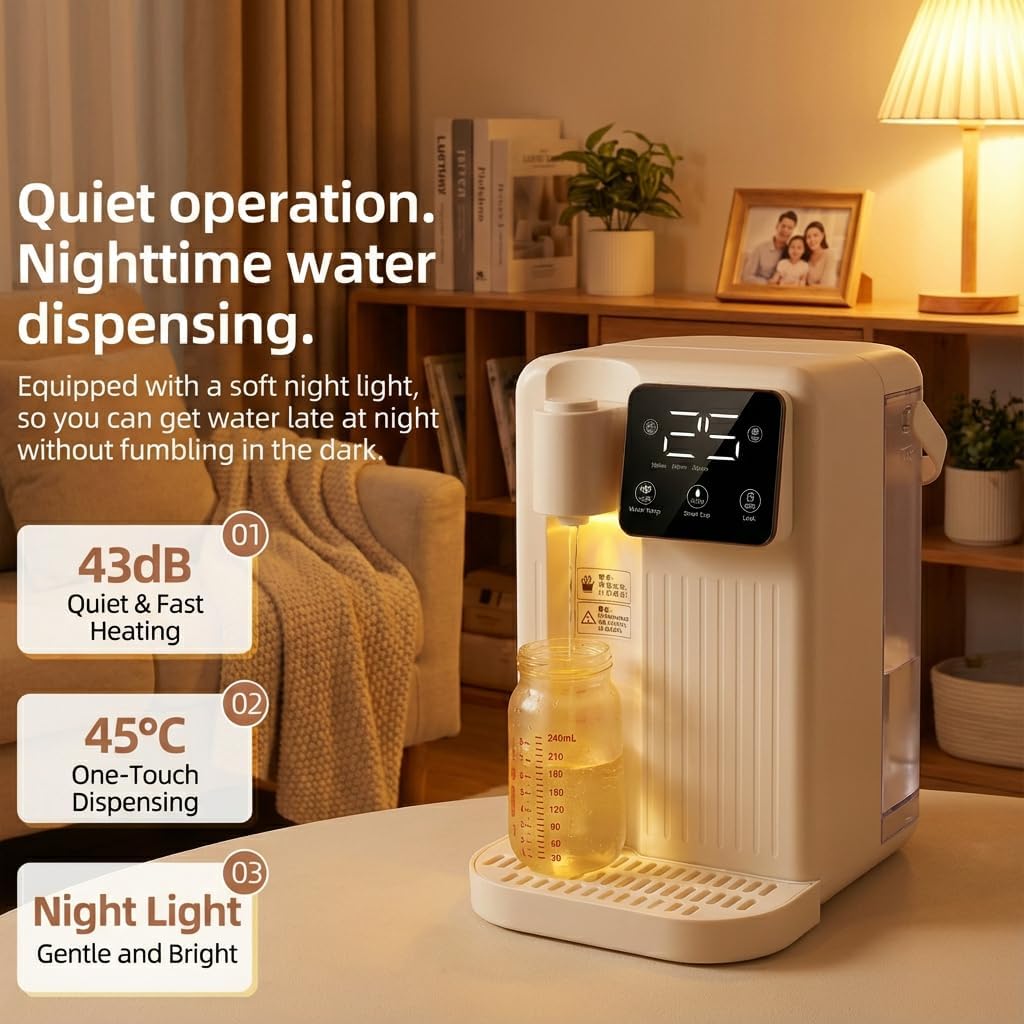 2000W Instant Hot Water Dispenser, 3L Countertop Electric Water Boiler with 3-Second Quick Heating, Precise Temperature Control & Filter, Smart Touch Screen for Home & Office, Without Filter,Black