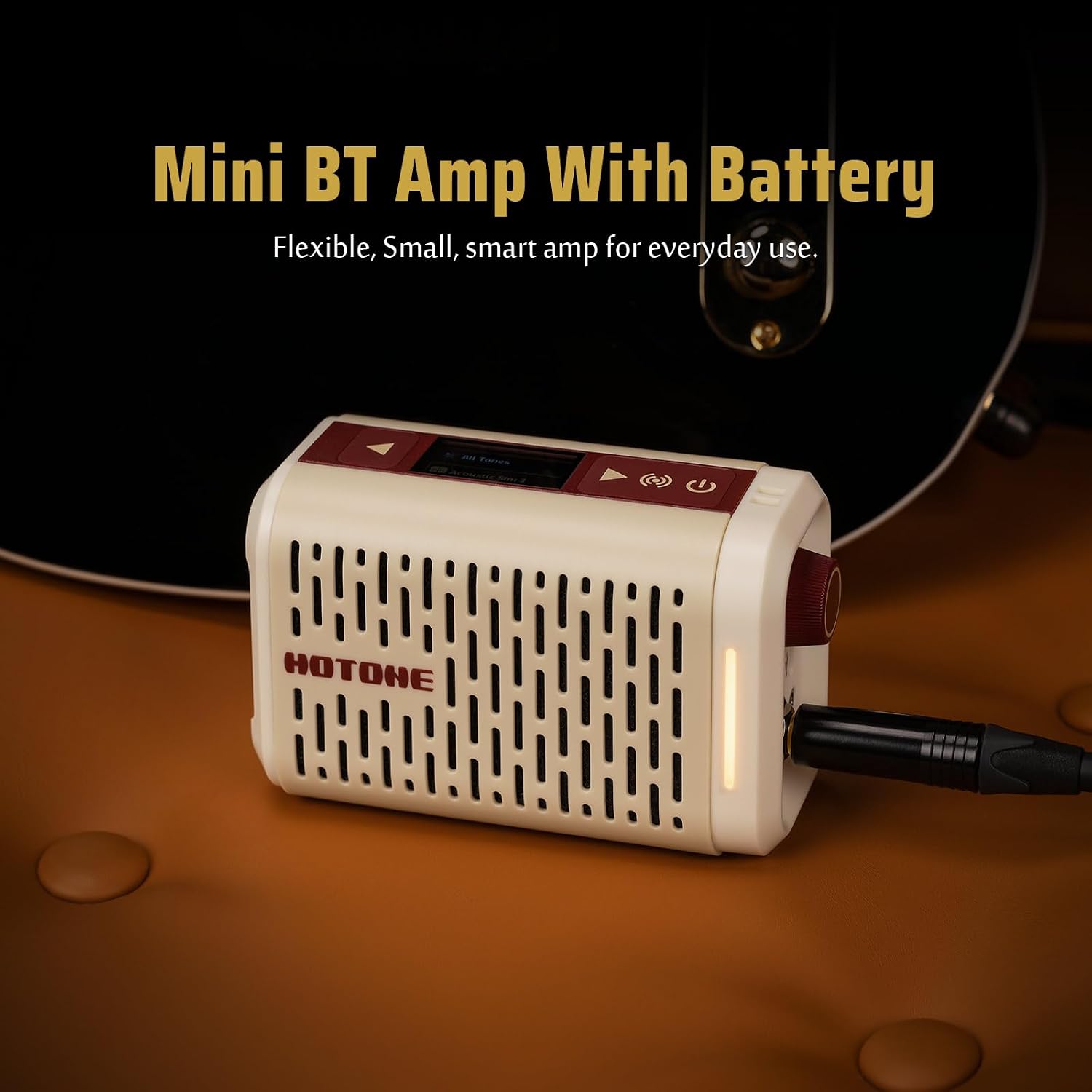 HOTONE Pulze Mini 5W Mini Smart Guitar Amp,Headphone Amp with BT Speaker Mobile APP for Electric Guitar, Acoustic or Bass(Incl 5PCS Custom Guitar Picks by VOLKTONE)