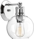 Progress Lighting Hansford Collection 1-Light Clear Glass Coastal Bath Vanity Light Polished Nickel