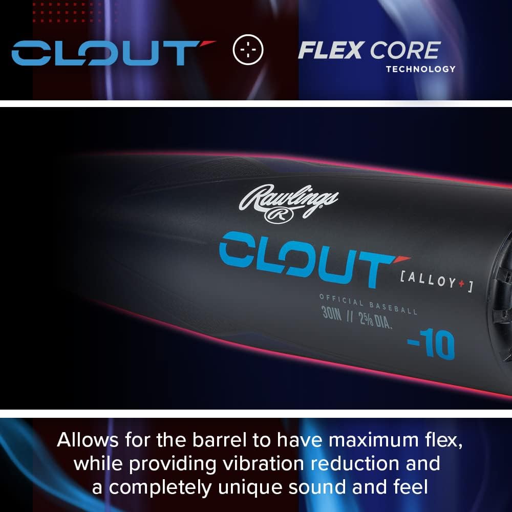 Rawlings | 2023 | Clout Youth Baseball Bat | USA | -10 Drop | 2 5/8 Barrel | 1 Pc. Aluminum