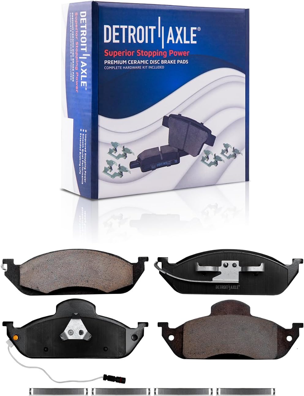 Detroit Axle - Front Brake Kit for 1998-2003 Mercedes Benz ML320, 2003-2005 ML350, 1999 ML430 Brake Rotors and Ceramic Brakes Pads 1999 2000 2001 2002 2004 Replacement
