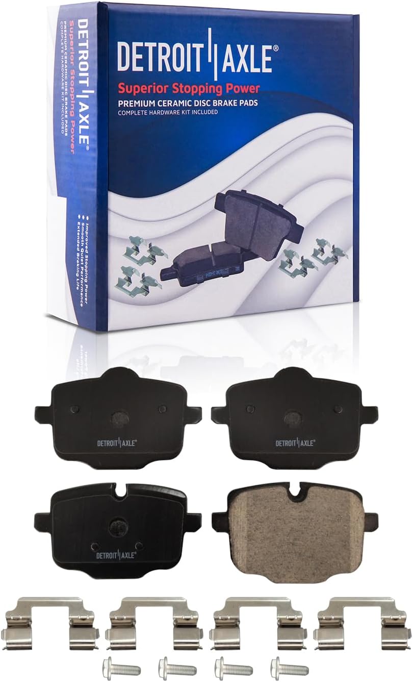 Detroit Axle - 10pc Brake Kit for BMW X4 X5 X6 530e 530i 540i 540d 740i 740e 840i 640i xDrive Gran Turismo Coupe iX, Drilled Brake Rotors Ceramic Brake Pads Replacement: 13.70' Front 13.58' Rear