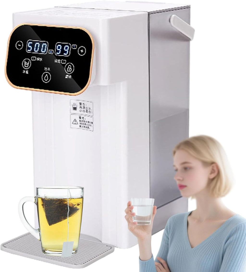 3L Desktop Hot Water Dispenser, 2000 W Fast Boil, 12 Temperature Settings, 8 Water Output Options, Touch LED Display, Instant Hot Water Dispenser, with Cup Pad, for Home Or Office