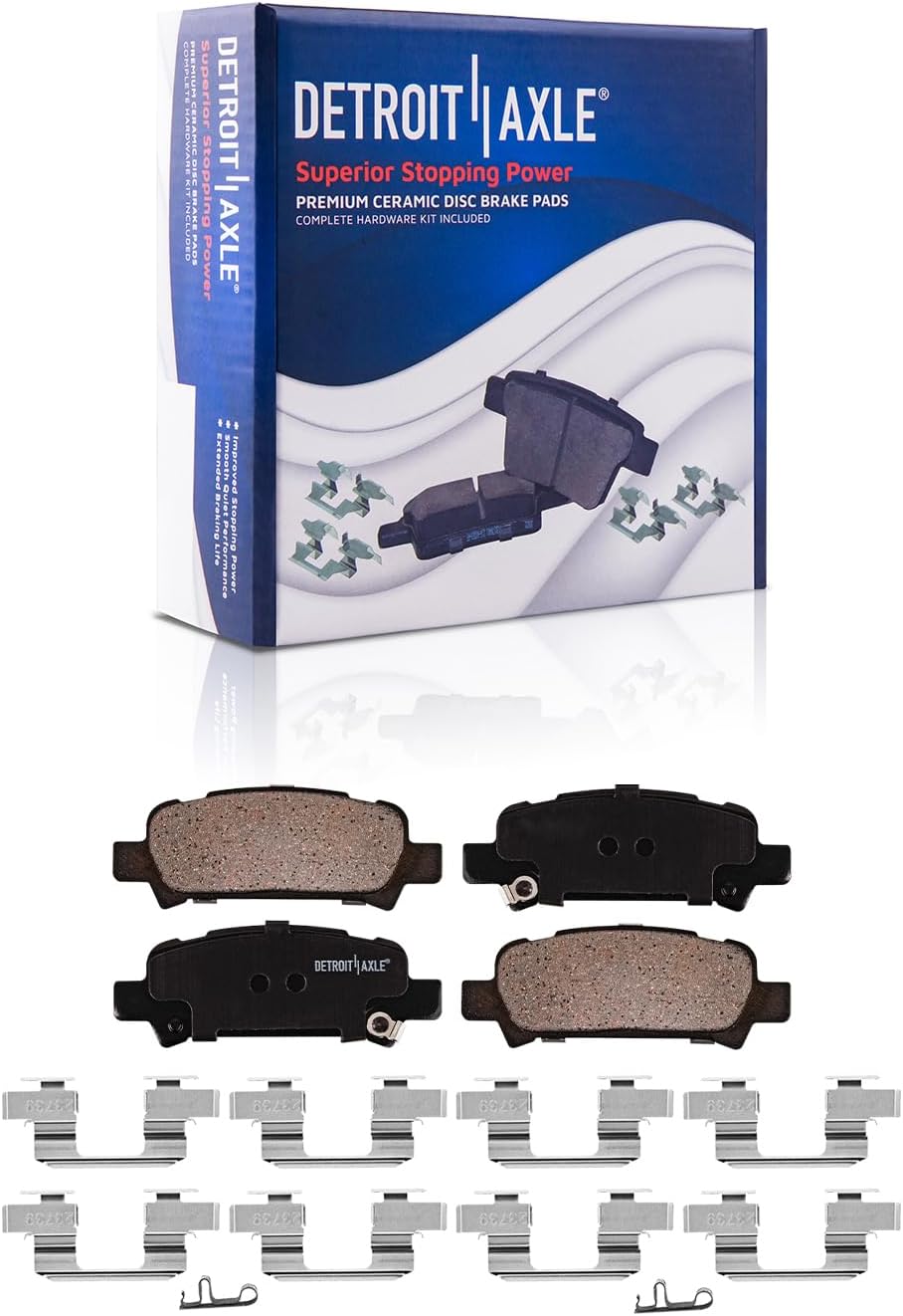 Detroit Axle - Brake Kit for 1998-2002 Subaru Forester, 1999-2001 Impreza, Drilled & Slotted Disc Brake Rotors Ceramic Brakes Pads w/Hardware Front & Rear Replacement