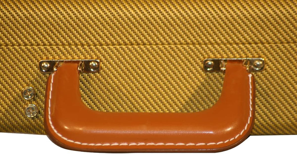 Gator GW-ELECTRIC-TW Deluxe Wood Case for Strat/Tele Style Electric Guitars - Tweed Bundle with Picks, Strap, Instrument Cable, and Austin Bazaar Polishing Cloth