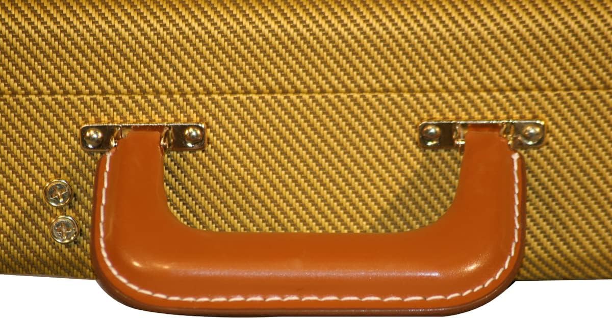 Gator GW-ELECTRIC-TW Deluxe Wood Case for Strat/Tele Style Electric Guitars - Tweed Bundle with Picks, Strap, Instrument Cable, and Austin Bazaar Polishing Cloth