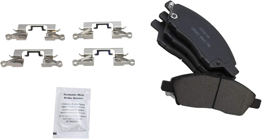 TRQ Front Brake Pad and Rotor Set Ceramic G Coated Vented Rotors Compatible with 2012-2018 Nissan Versa 2014-2018 Versa Note