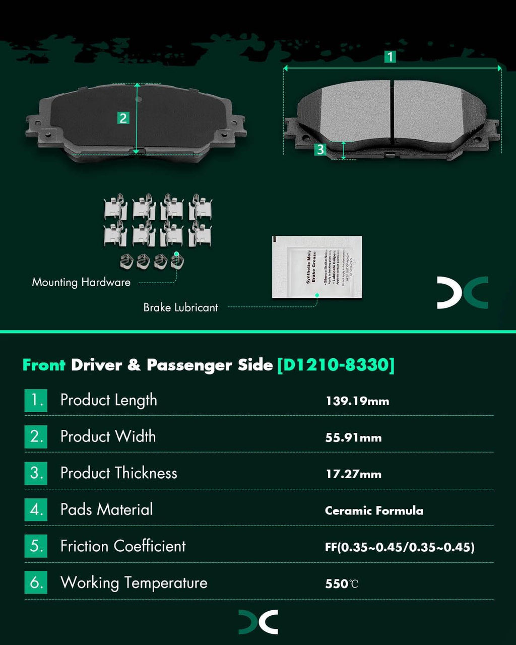 SCITOO Front 10.83' Brake Pads and Rotors Kits Fit For Pontiac Vibe 2009-2010,For Scion xD 2008-2014,For Toyota Corolla 2009-2019,For Toyota Matrix 2009-2014