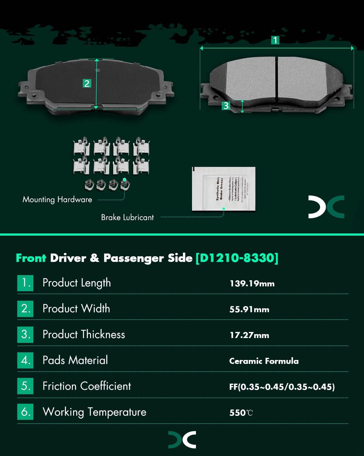 SCITOO Front 10.83' Brake Pads and Rotors Kits Fit For Pontiac Vibe 2009-2010,For Scion xD 2008-2014,For Toyota Corolla 2009-2019,For Toyota Matrix 2009-2014
