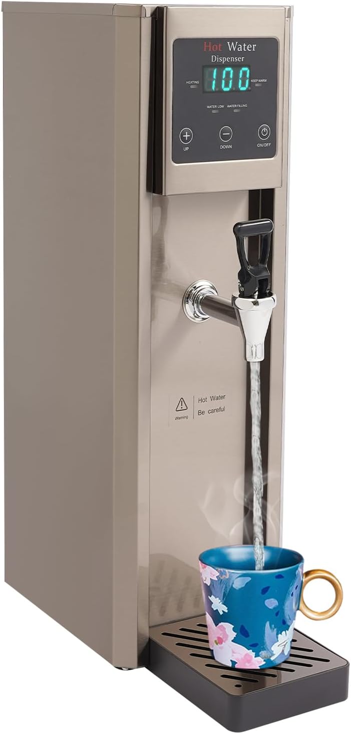 Hot Water Dispenser, 7.8L/2.06 Gal Commercial Electric Water Boiler, Small Step-Heating Water Dispenser, Desktop Drinking Machine for Caterers, Restaurants, Schools