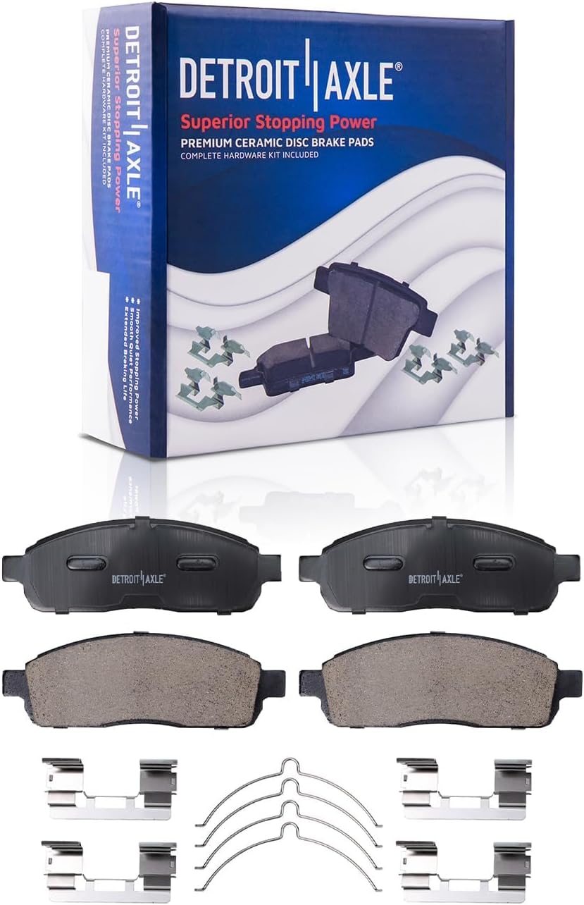 Detroit Axle - Brake Kit for 4WD Ford F-150 Lincoln Mark LT Drilled & Slotted Brake Rotors Ceramic Brakes Pads Brake Calipers 2005 2006 2007 2008: 12.99' inch Front and 13.70' inch Rear Rotors