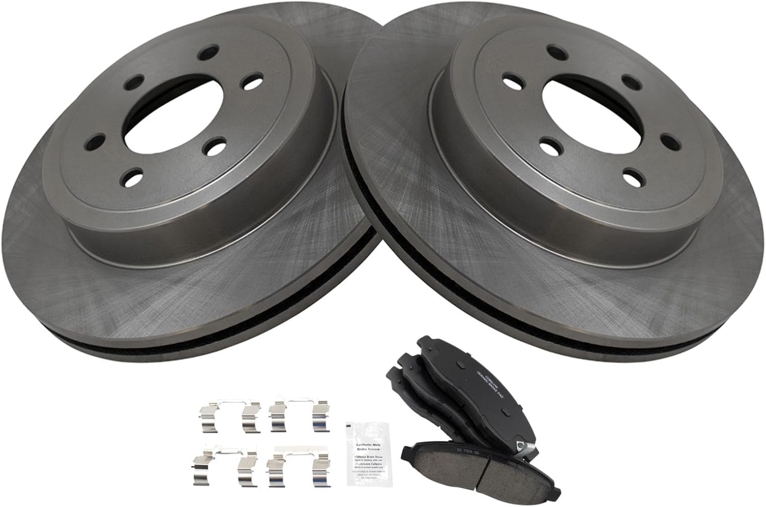 TRQ Front Brake Pad and Rotor Set Ceramic Vented Rotors Compatible with 2003-2004 Dodge Dakota