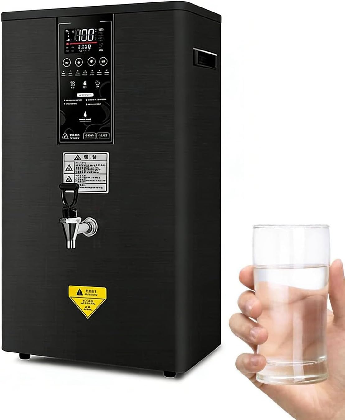 Electric Commercial Hot Water Dispenser with LCD Touch Screen and Built-in Purifier,3000W Instant Boiler Adjustable Temperature for Cafe,Hotel,Office,Home Black-50L
