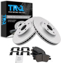 TRQ Front Brake Pad and Rotor Set Ceramic G Coated Rotors Compatible with 2017-2021 Chevrolet Bolt EV 2016-2019 Cruze 2016-2019 Volt