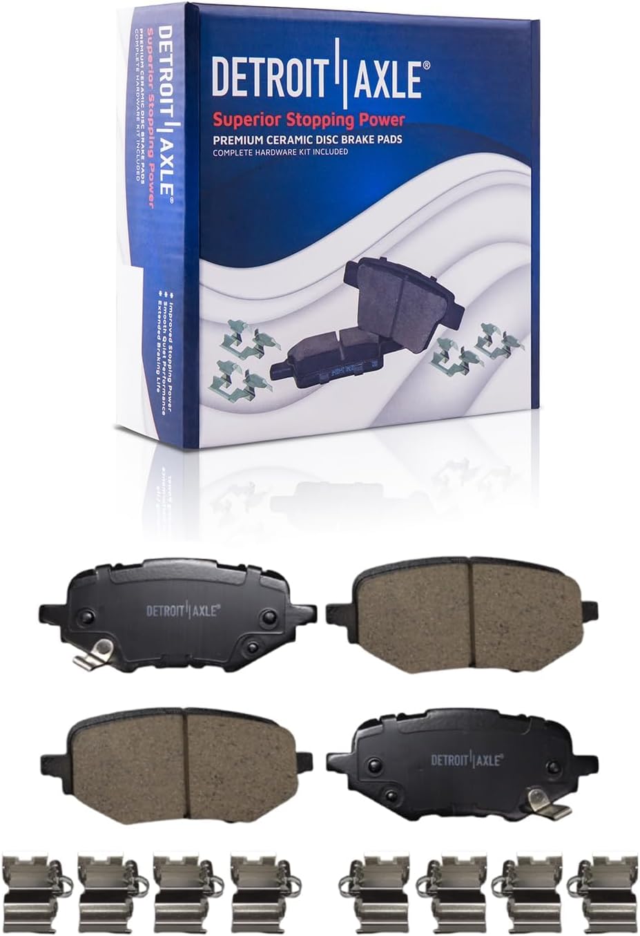Detroit Axle - 10pc Brake Kit for 2017-2021 Honda Clarity Disc Brake Rotors Ceramic Brakes Pads with Hardware 2018 2019 2020 Replacement : 12.28' inch Front and 12.20' inch Rear
