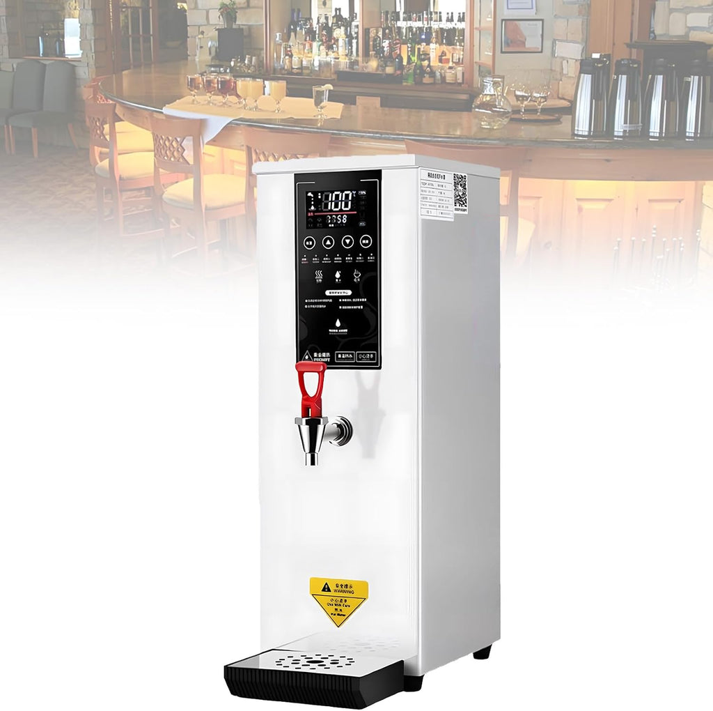 Professional Commercial Electric Hot Water Dispenser, Temperature Adjustable, LCD Touchscreen, 60L/H Large Output, for Boba Tea Coffee Office Restaurant White