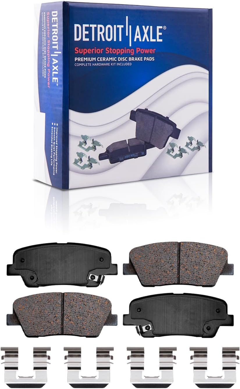 Detroit Axle - 8pc Brake Kit for 2014 2015 Kia Sorento, Disc Brake Rotors Ceramic Brake Pads Replacement: 12.60' inch Front 11.89' inch Rear Rotor