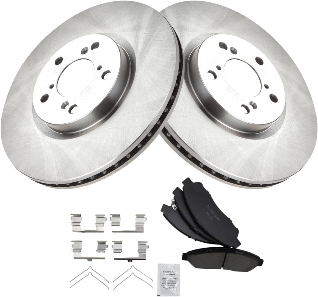 TRQ Front Brake Pad and Rotor Set Ceramic Vented Rotors Compatible with 2007-2013 Acura MDX 2014-2020 RLX 2010-2013 ZDX 2009-2015 Honda Pilot