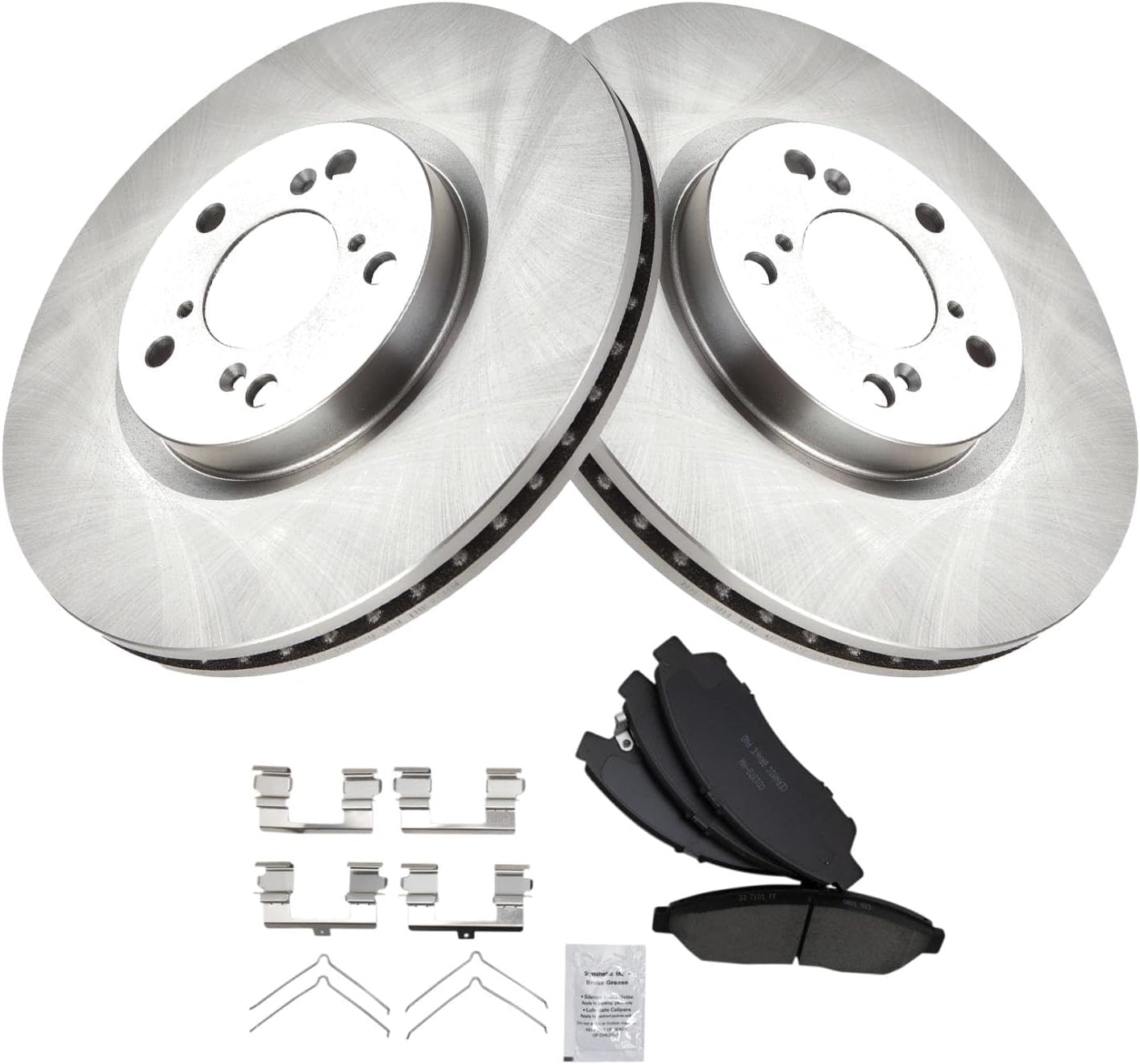 TRQ Front Brake Pad and Rotor Set Ceramic Vented Rotors Compatible with 2007-2013 Acura MDX 2014-2020 RLX 2010-2013 ZDX 2009-2015 Honda Pilot