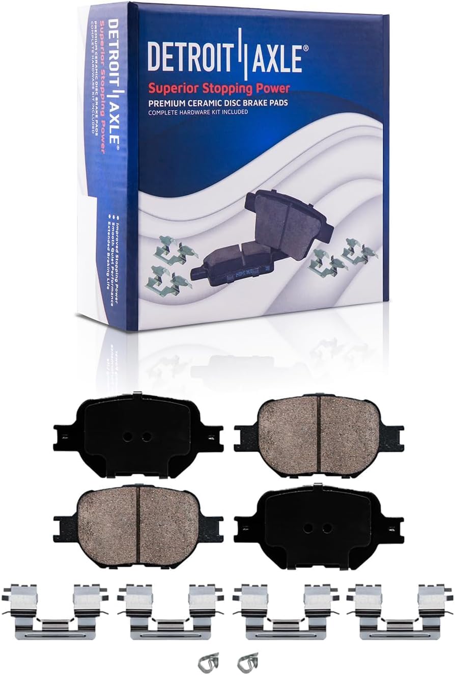 Detroit Axle - Brake Kit for 05-10 Scion TC Replacement 2005 2006 2007 2008 2009 2010 Disc Brakes Rotors Ceramic Brake Pads Front and Rear 5 Lugs