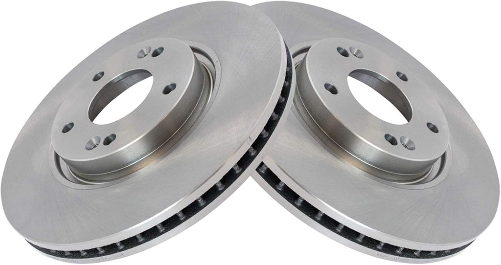 TRQ Front and Rear Brake Pad and Rotor Set Ceramic Vented Solid Rotors Compatible with 2010-2013 Kia Forte 2010-2013 Forte Koup