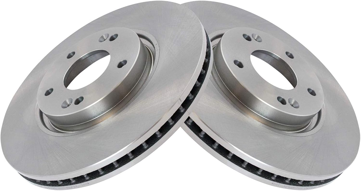TRQ Front and Rear Brake Pad and Rotor Set Ceramic Vented Solid Rotors Compatible with 2010-2013 Kia Forte 2010-2013 Forte Koup