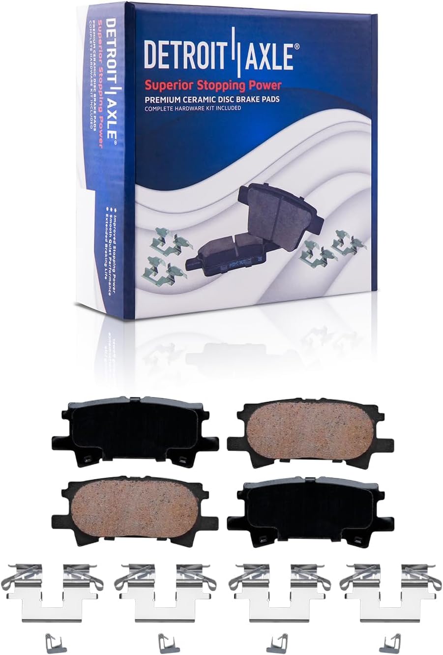 Detroit Axle - Brake Kit for 04-07 Toyota Highlander Replacement 2004 2005 2006 2007 Disc Brake Rotors Ceramic Brakes Pads Front and Rear