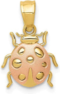 Solid 14k Gold Two Tone Ladybug Pendant (10mm x 12mm)