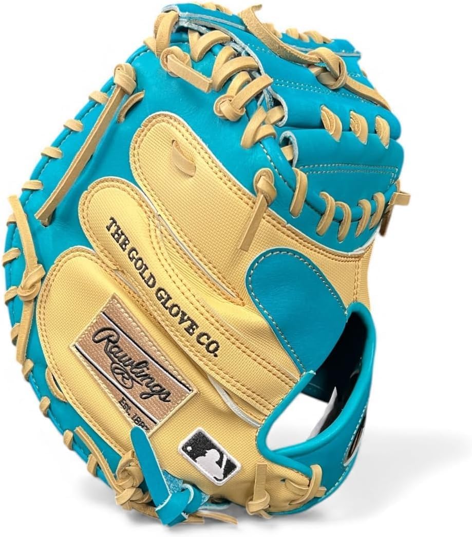 Rawlings Heart of the Hide Speed Shell Baseball Glove – Teal/Blonde – First Base Mitt & Catcher's Mitt – Pro HOH Leather – Lightweight – RHT & LHT Available
