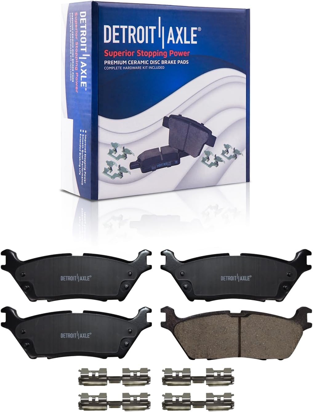 Detroit Axle - Brake Kit for Ford 2018-2021 Expedition Lincoln Navigator 2018-2020 F-150, Disc Brake Rotors Ceramic Brakes Pads with Hardware Replacement : 13.78' inch Front and 13.23' inch Rear Rotor