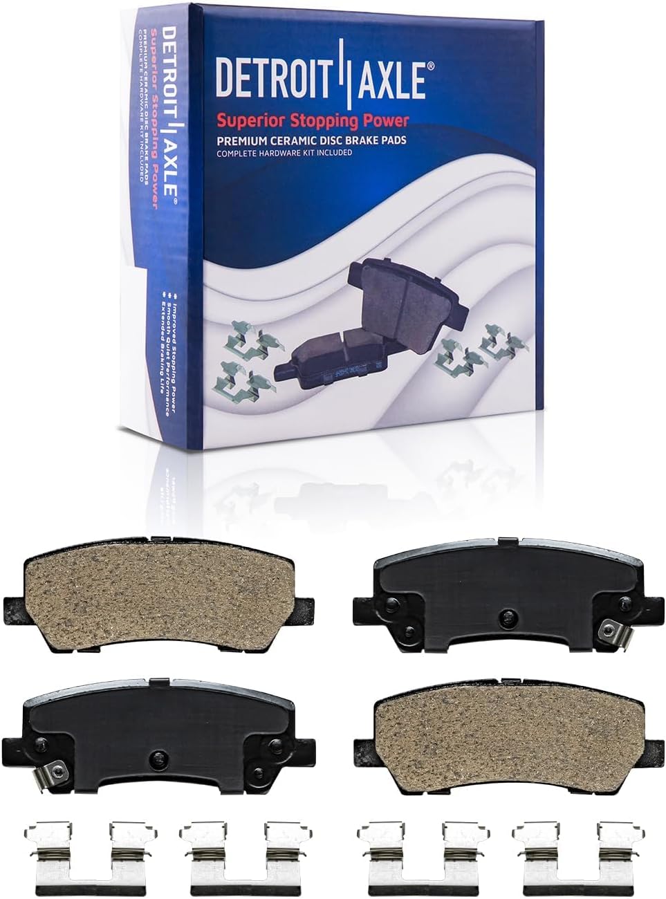 Detroit Axle - Brake Kit for Ford 2015 2016 2017 2018 2019 2020 Mustang 12.60' inch Front and Solid Rear Disc Brake Rotors Ceramic Brakes Pads with Hardware Replacement