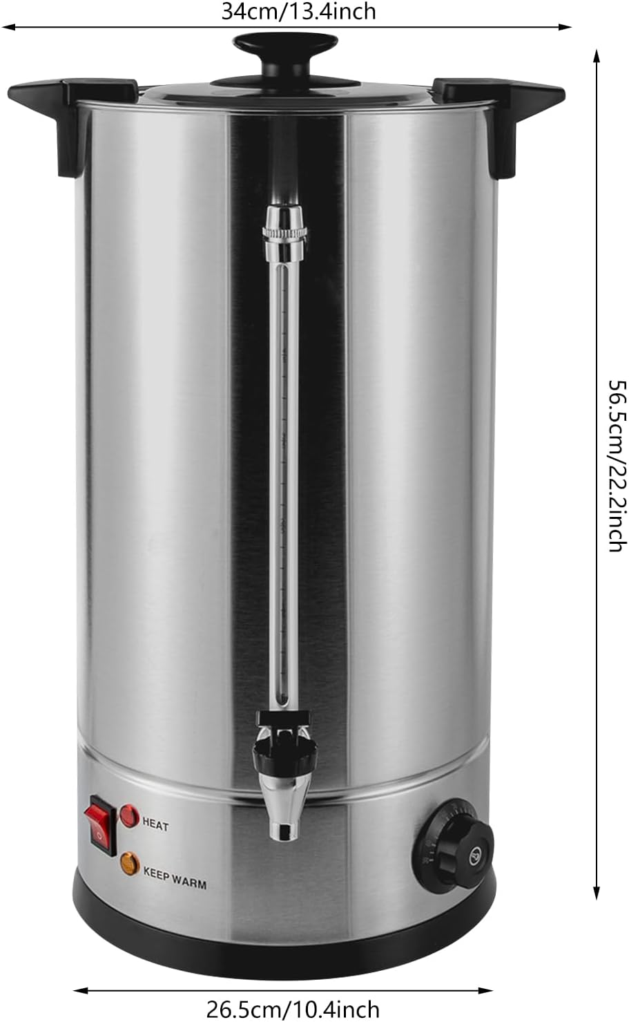 Commercial Coffee Urn & Hot Beverage Dispenser,25L Stainless Steel Large Capacity Hot Water Dispense with Anti-Dry Burn Protection Control Double-Layer Barrel Wall & Thermostable Design for Coffee Tea