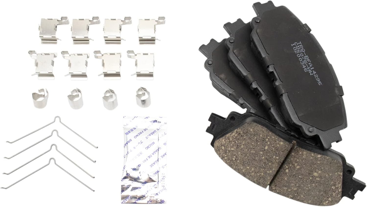 TRQ Front & Rear Brake Pad & Rotor Kit Ceramic Compatible with 21-23 Lexus ES250 19-23 ES300h ES350 19-22 UX200 UX250h Toyota Avalon 20-22 C-HR 18-23 Camry 22-23 Corolla Cross RAV4 Venza