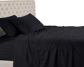 Royal Hotel Bedding Stripe Sheets - Top Split-King: Adjustable King Bed Sheets - 4PC Bed Sheet Set - 100% Cotton - 600 Thread Count - Deep Pocket, Top Split King, Black