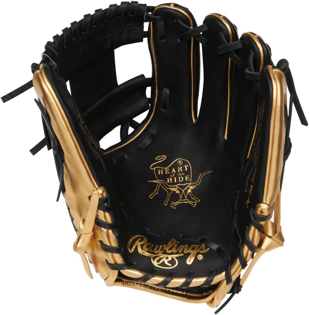 Rawlings Heart of The Hide GOTM June 2024 PROGOLDYVIII 11.5 Inch Baseball Glove Right Hand Throw, Black